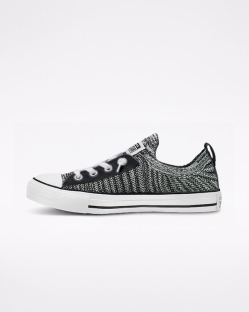 Converse Galactic Nuclei Chuck Taylor All Star Shoreline Knit Női Slip On Fekete/Fehér | XNQUZSF-HU